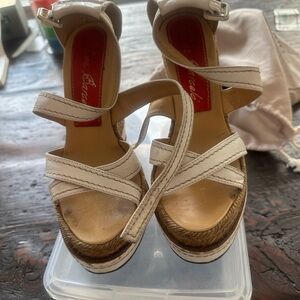 Paloma Barcelo Cream Espadrille Wedge Sandals